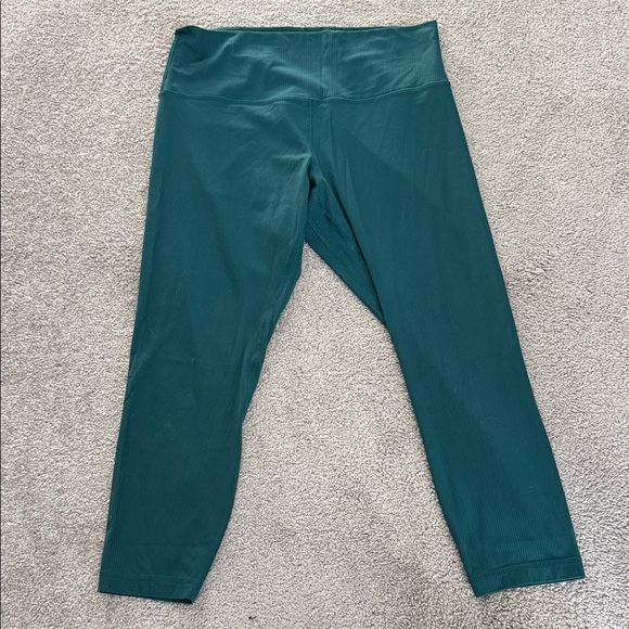 lululemon athletica Pants - Lululemon Athletica Ribbed Teal Leggings
